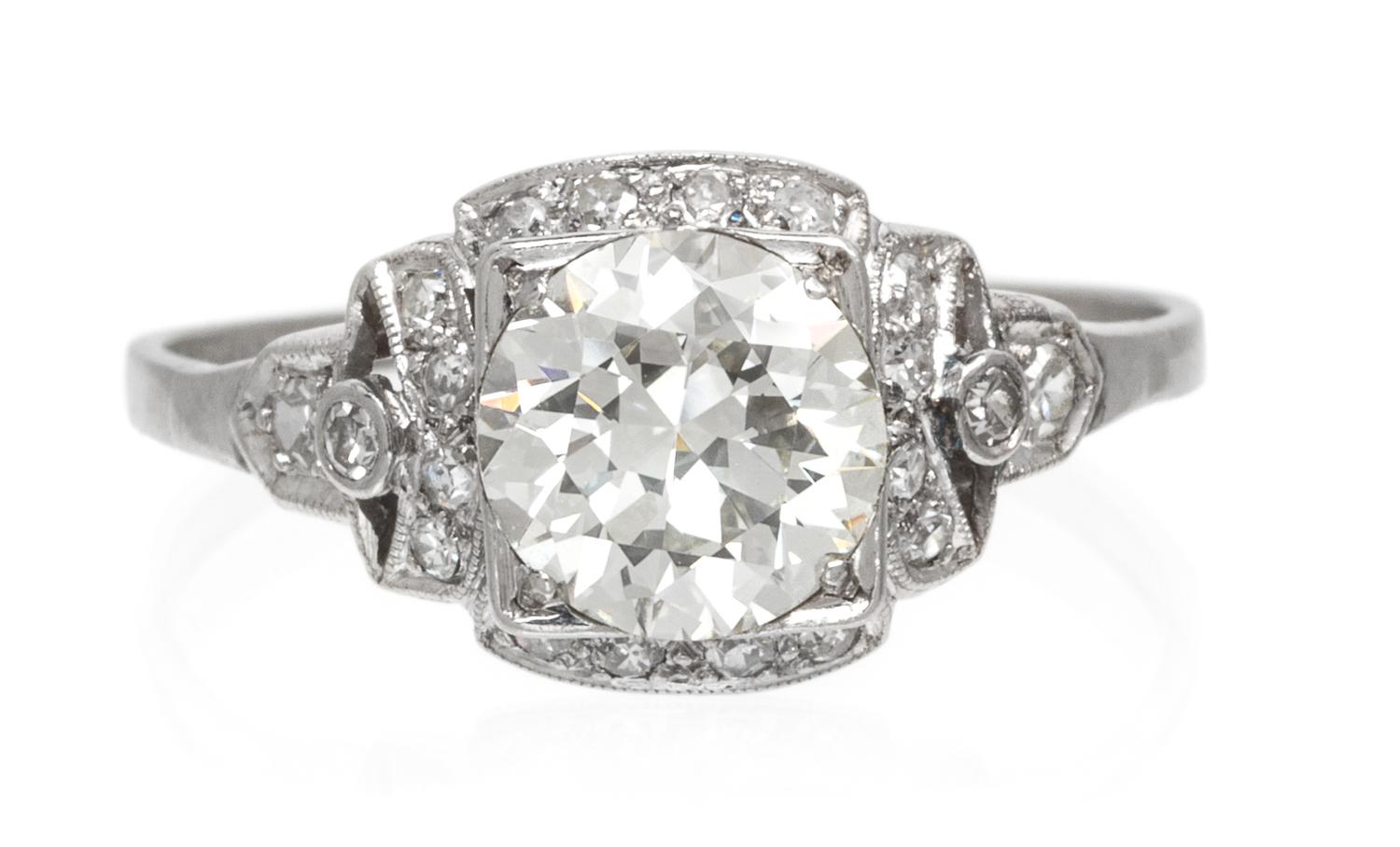 A Vintage Platinum and Diamond Ring, 1.90 dwts.