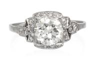 A Vintage Platinum and Diamond Ring, 1.90 dwts.
