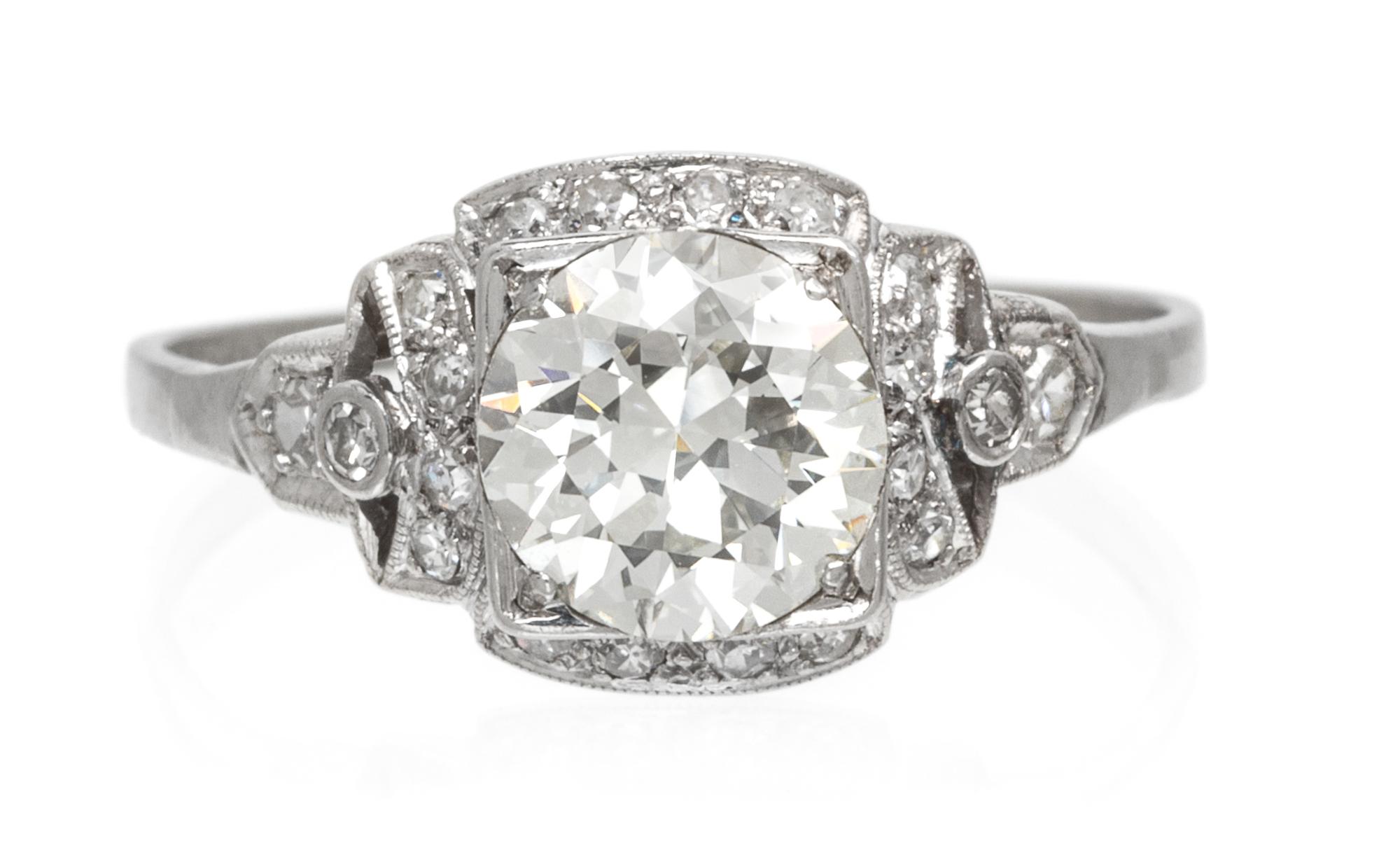 A Vintage Platinum and Diamond Ring, 1.90 dwts.