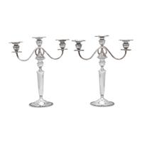 A Pair of American Silver Candelabra