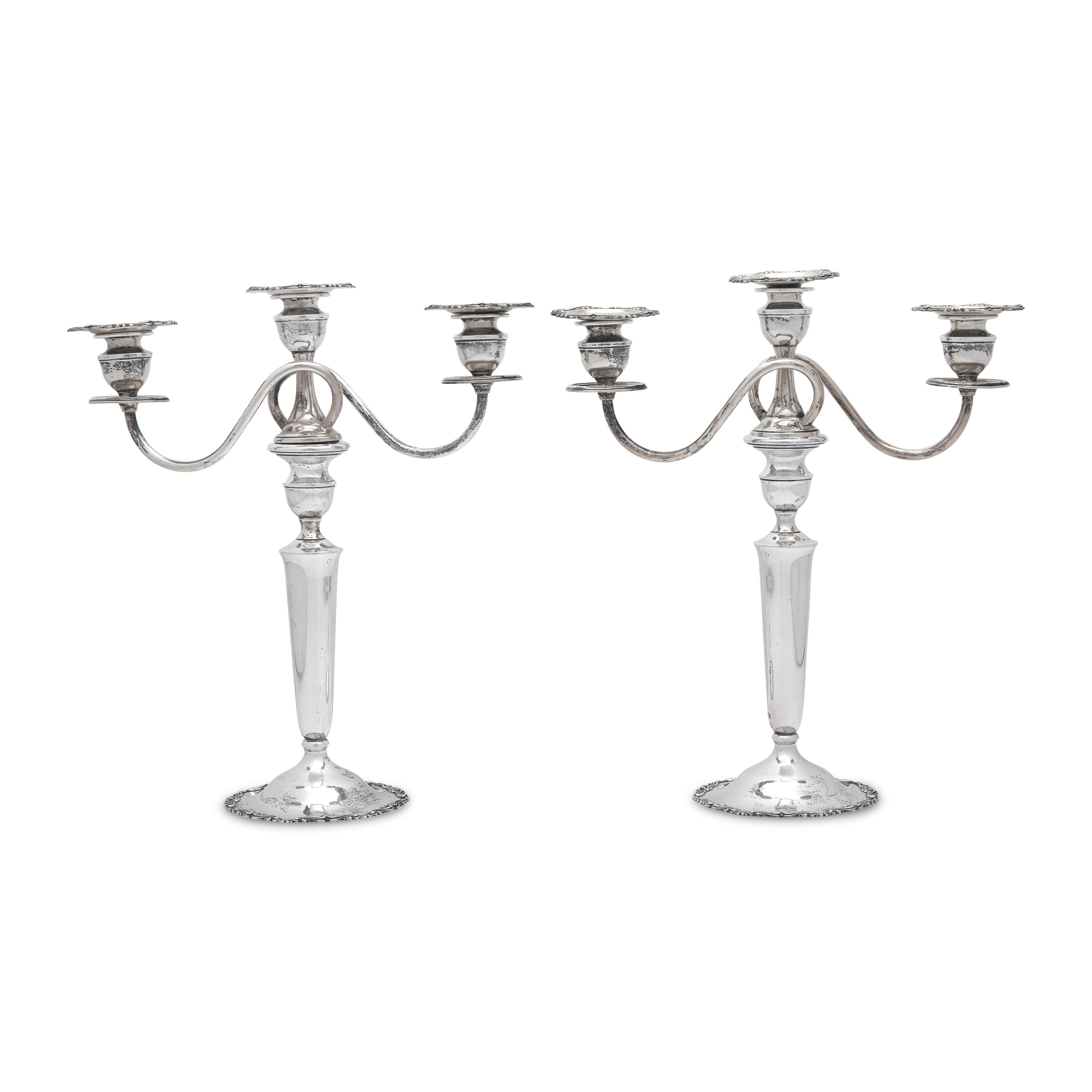 A Pair of American Silver Candelabra