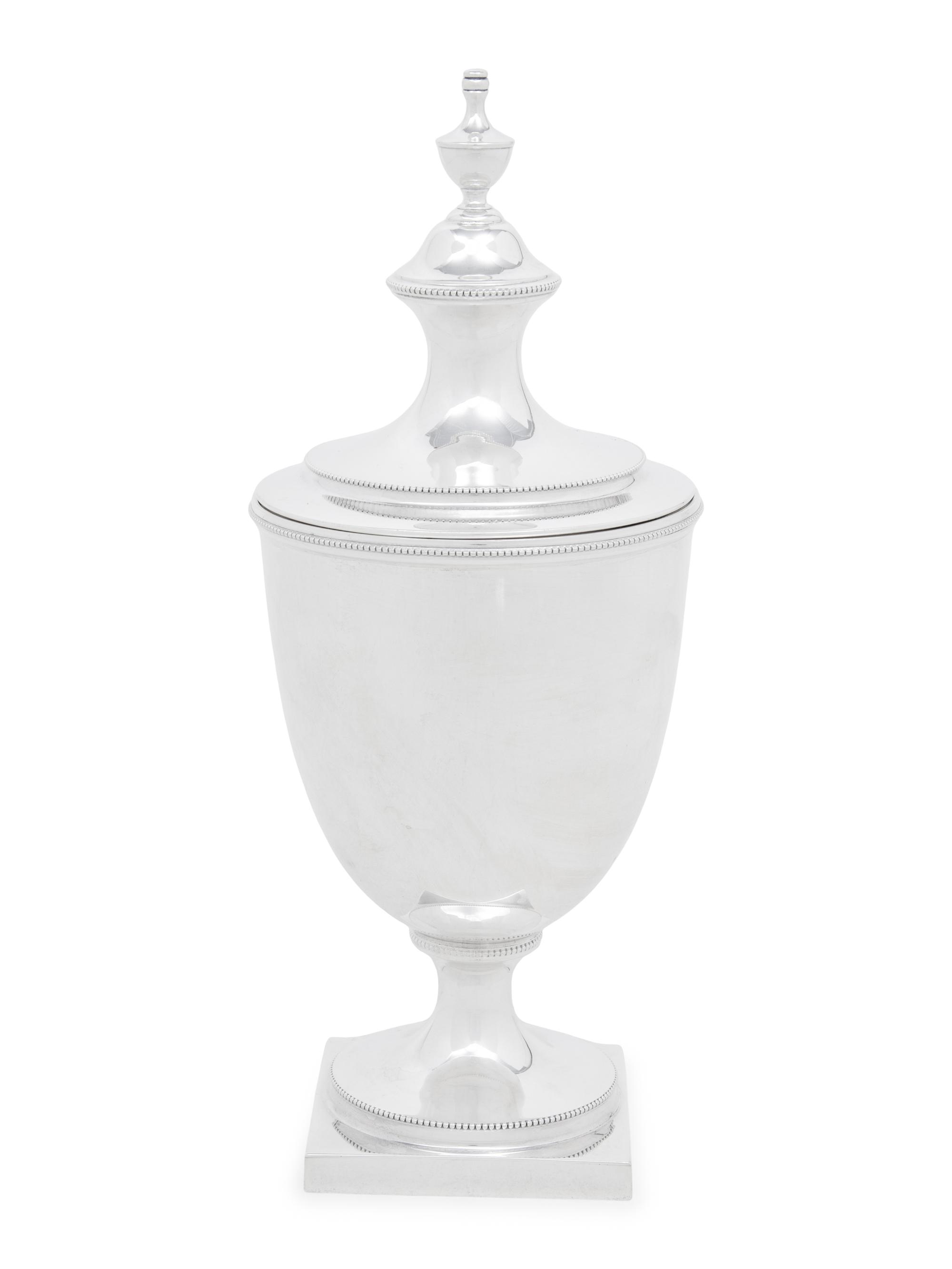 A Tiffany and Co. Silver Covered Urn