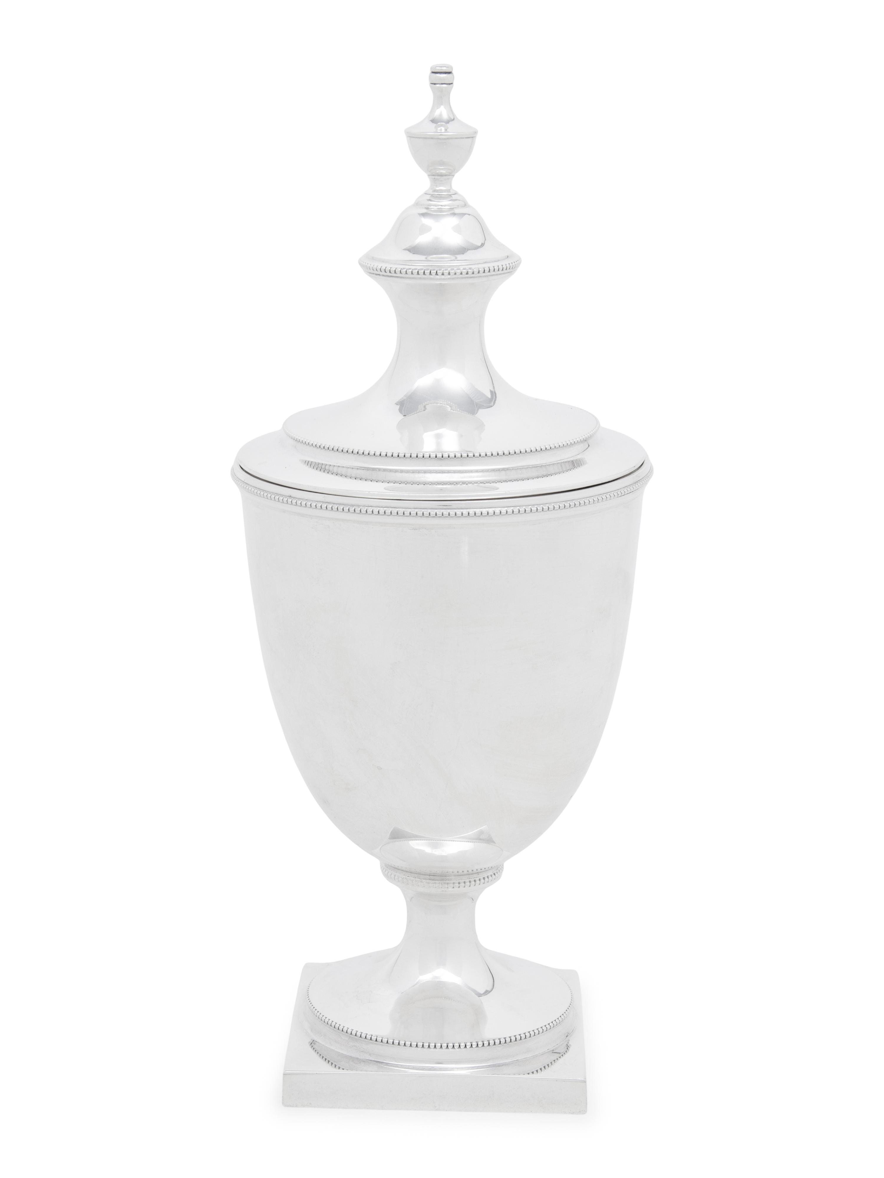 A Tiffany and Co. Silver Covered Urn