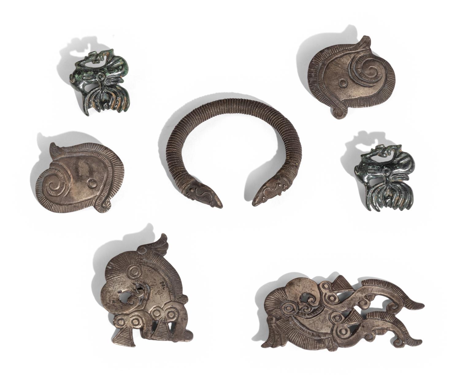 Seven Eurasian Bronze Ornaments