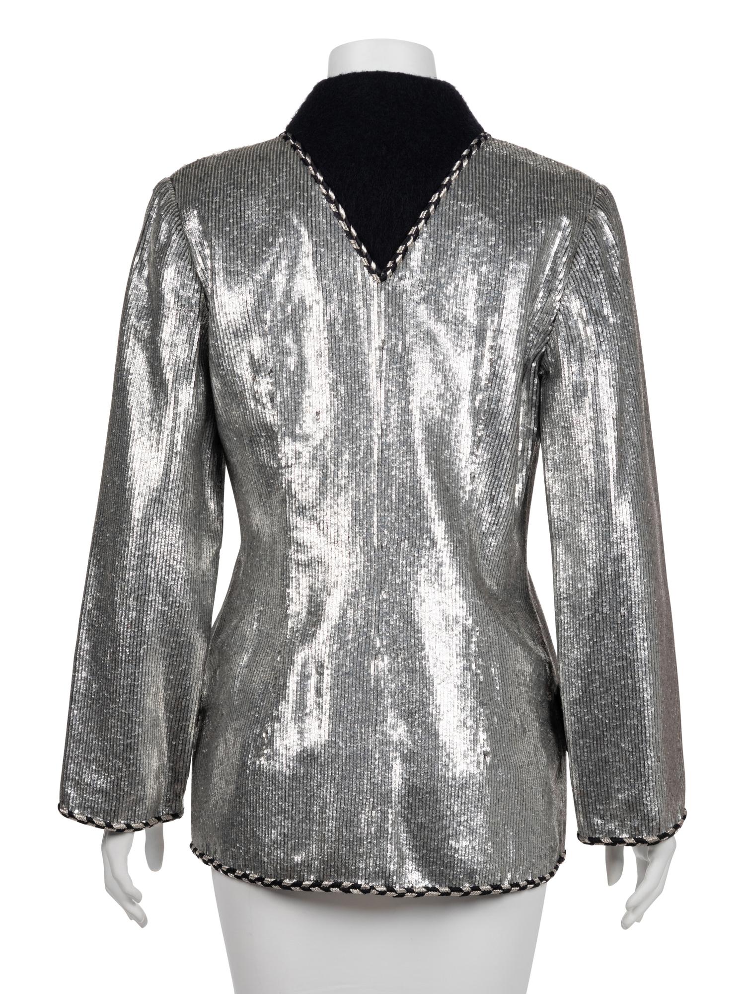 Geoffrey Beene Silver Sequin Jacket, Fall 1991
