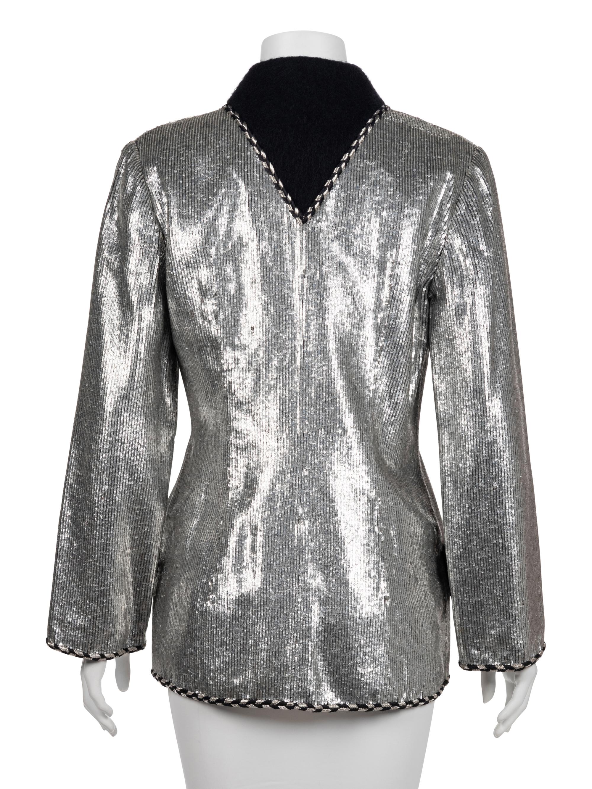 Geoffrey Beene Silver Sequin Jacket, Fall 1991