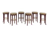 A Set of Six Hickory Chair Newbury Bar Seats