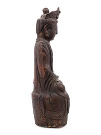 A Chinese Carved Wood Seated Buddha Figure