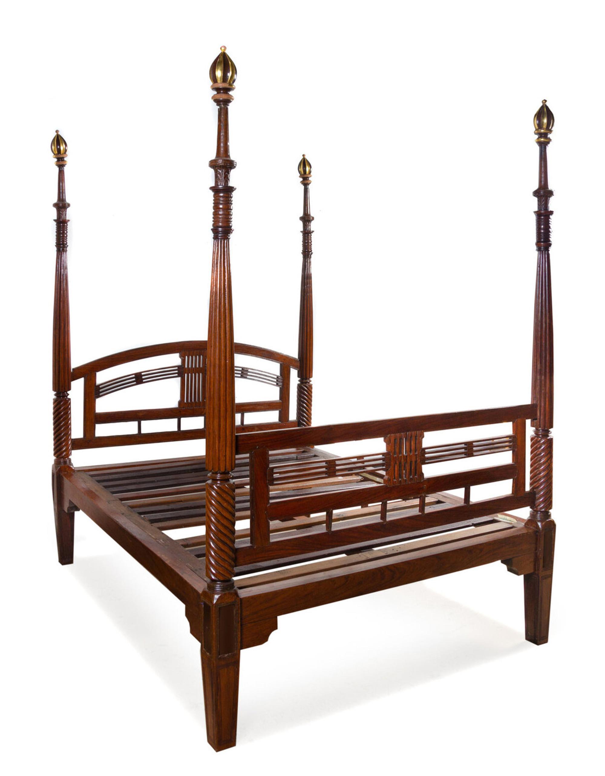 An Anglo-Indian Teak Bed