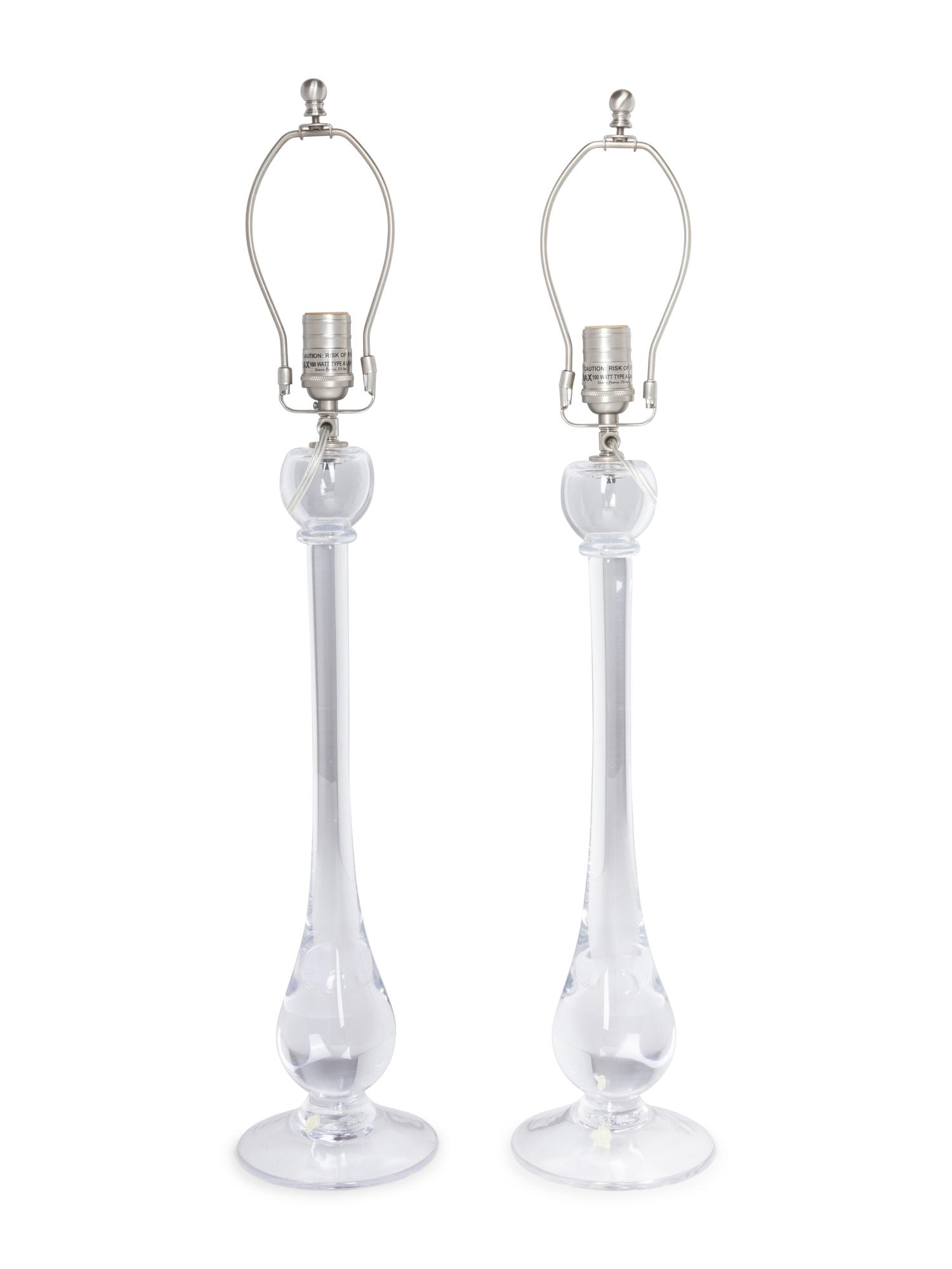 A Pair of Simon Pearce Blown Glass Lamps