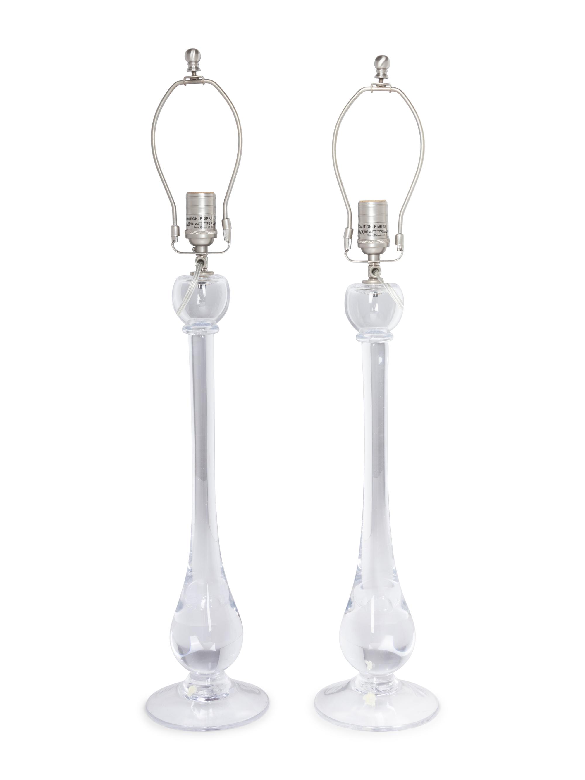 A Pair of Simon Pearce Blown Glass Lamps