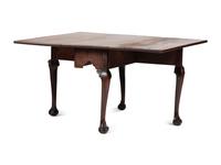 A Very Rare Pair of Chippendale Carved Walnut Claw-and-Ball Foot Drop-Leaf Dining Tables, 18th Century