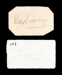 A Group of Boxing Heavyweight Champion Jack Dempsey and Gene Tunney Signed Autographs,