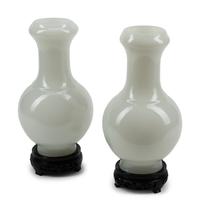 A Pair of Chinese Export White Glass Vases