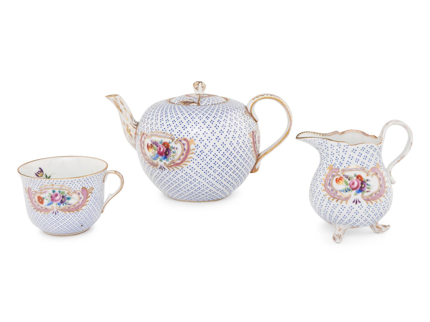 A Herend Porcelain Three-Piece Tea Service