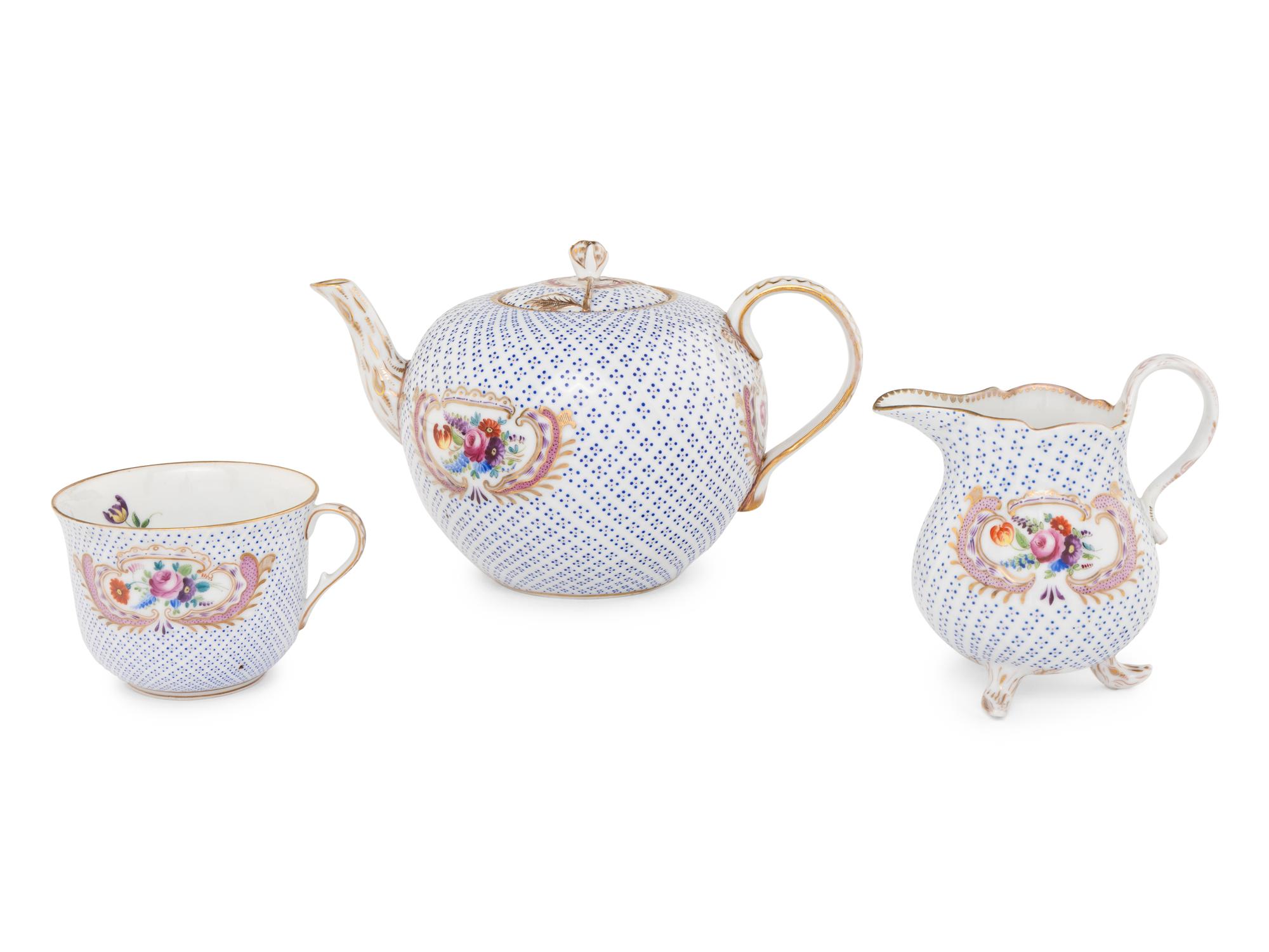 A Herend Porcelain Three-Piece Tea Service
