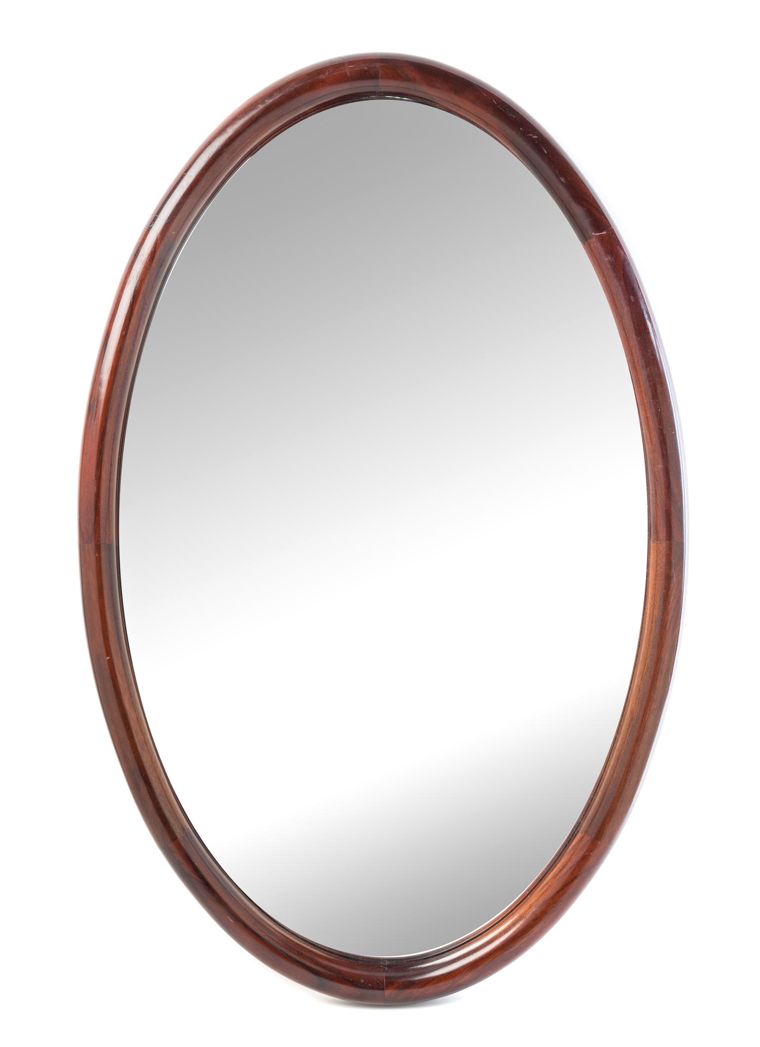 Vildbjerg Mobelfabrik, DENMARK, 1960s, an oval rosewood mirror