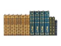 [BINDINGS]. A group of 183 volumes, most in fine full, half, or quarter leather bindings, including works relating to American and European literature and poetry.