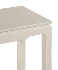 A Pair of White Painted Raffia End Tables