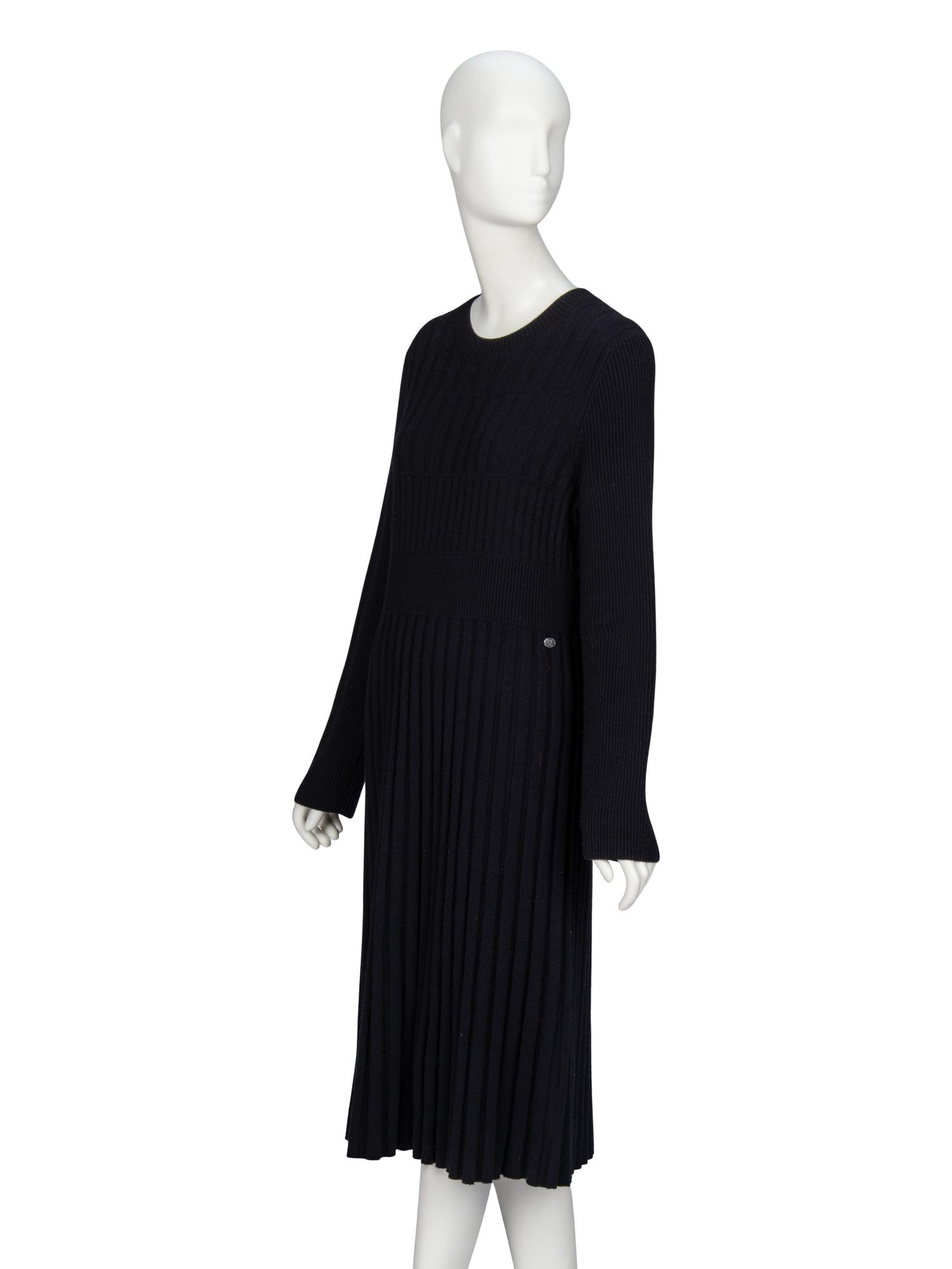 Chanel, Black Wool Knit Dress