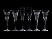 A Group of Waterford Cut Glass Champagne Flutes