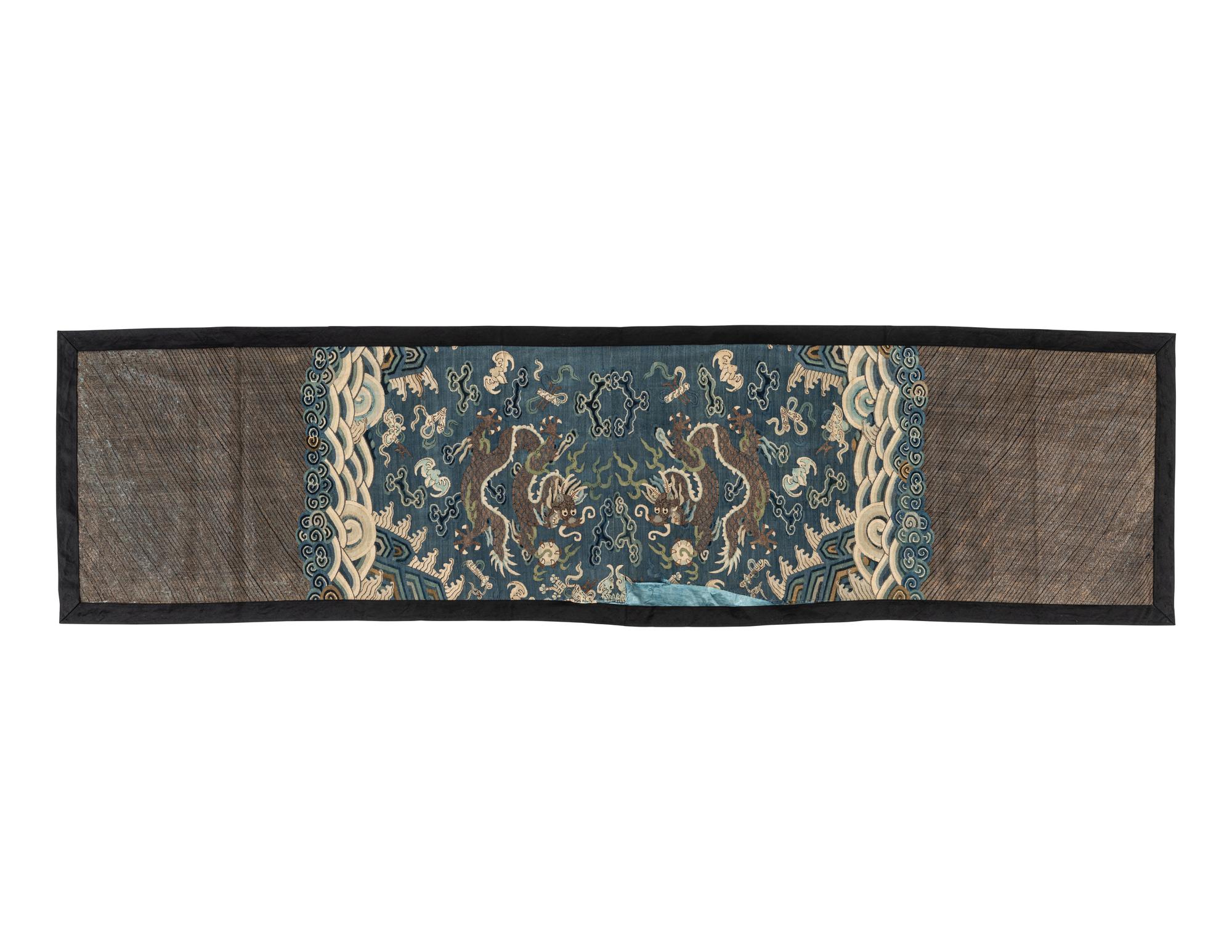 A Chinese Kesi Woven Silk 'Dragon' Panel