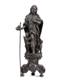 A Carved Wooden Figure of the Archangel Raphael