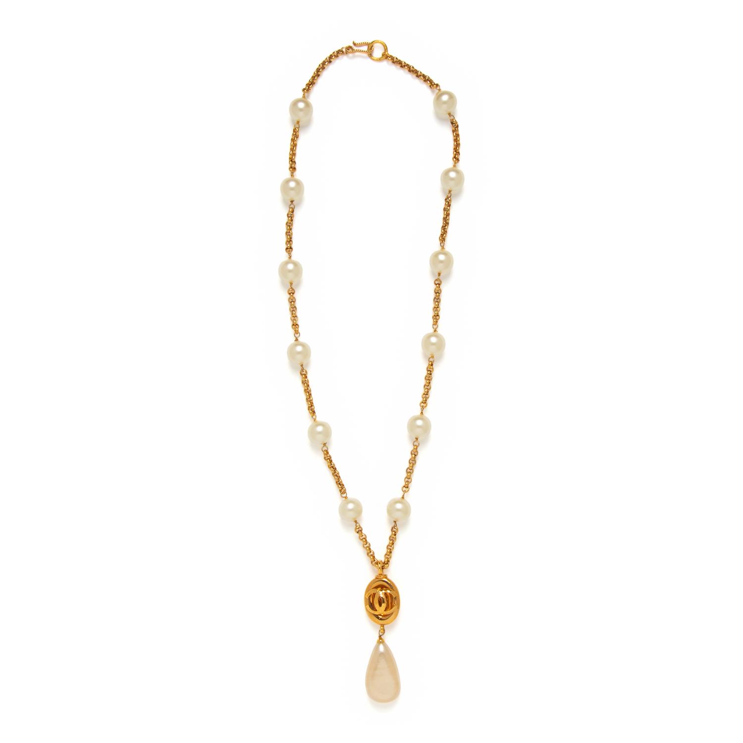 Chanel, Gripoix Pearl Station Necklace