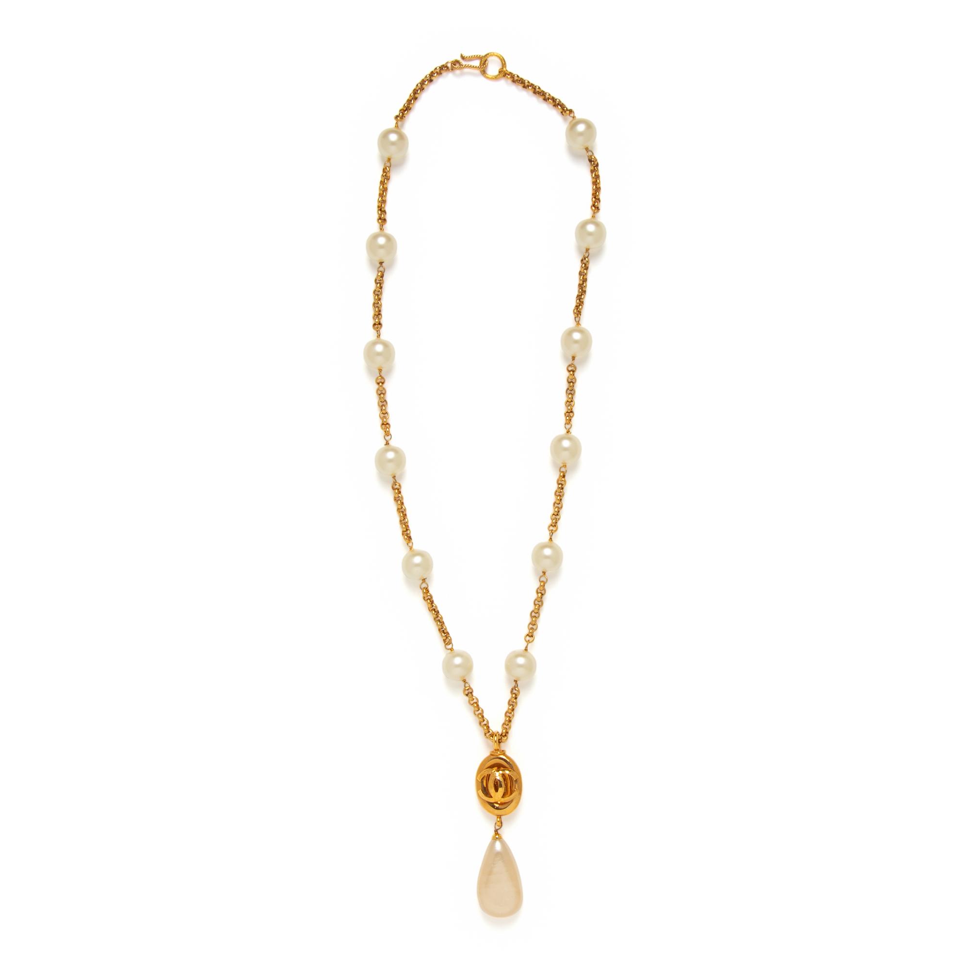 Chanel, Gripoix Pearl Station Necklace