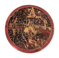 Four Chinese Gilt Wood Circular Panels