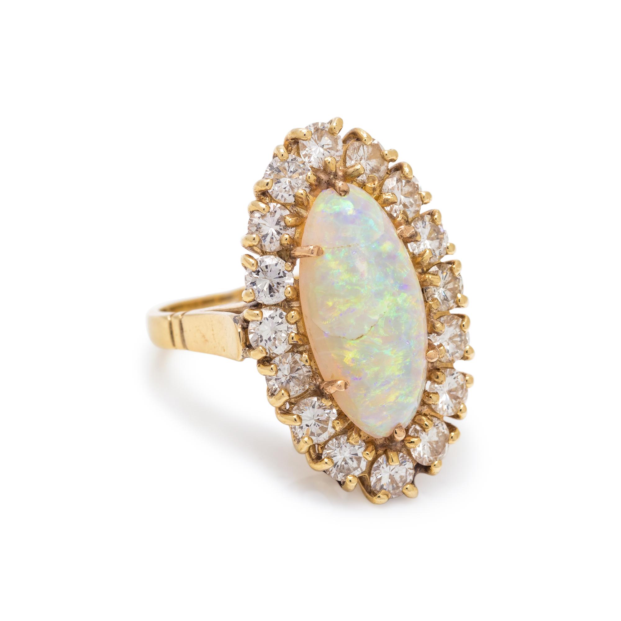 OPAL AND DIAMOND RING