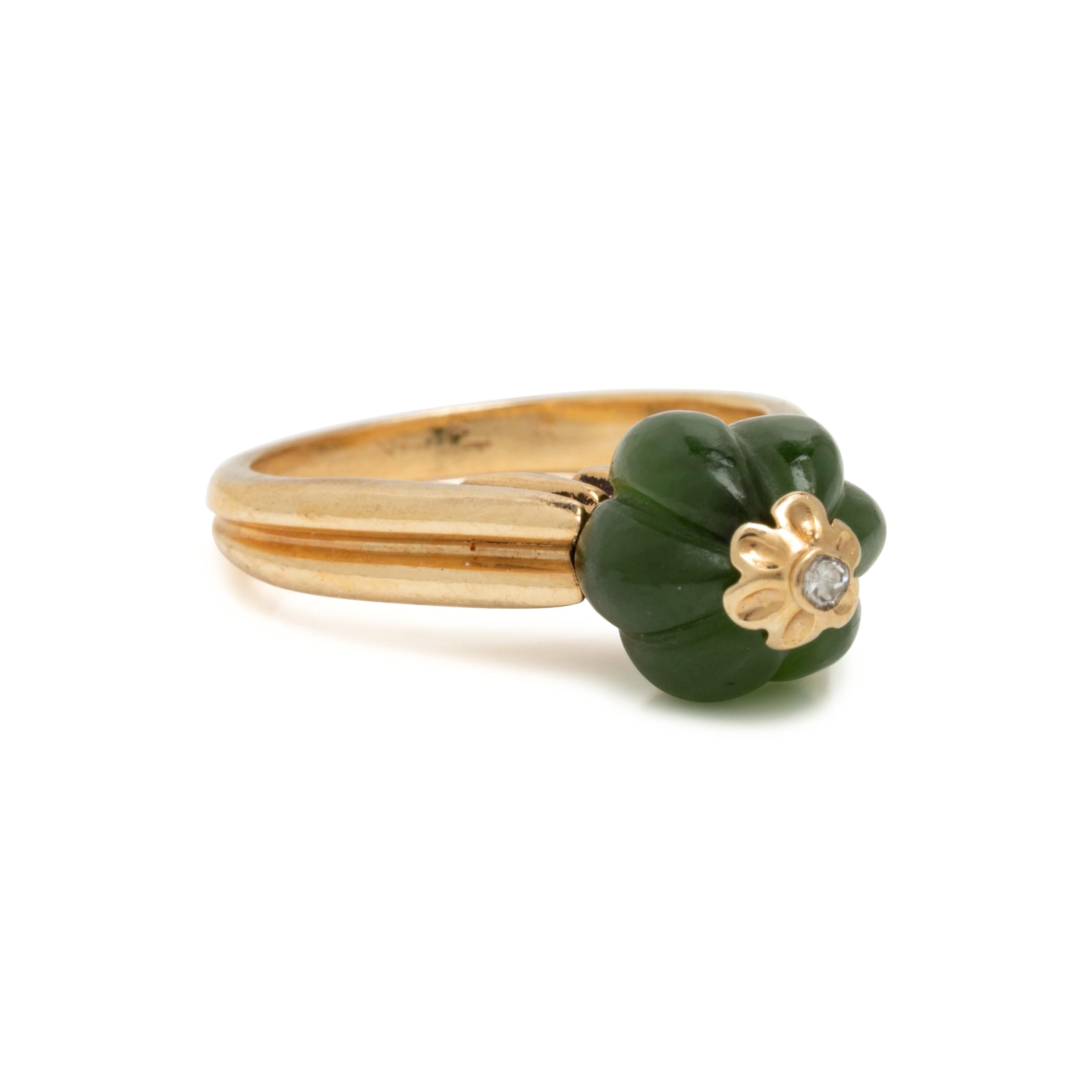 Collection of Carved Gemstone and Yellow Gold Stacking Rings