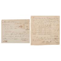 [WESTERN AMERICANA]. PIKE, Zebulon Montgomery (1779-1813). Autograph receipt signed ("Z.M. Pike"), Cincinnati, 29 May 1802. [ With: ] A provision return signed by Captain Zebulon Pike, Sr. (1751-1834) at Greenville, OH, 1794.