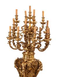 A Pair of Louis XVI Style Gilt Bronze Seventeen-Light Torchères