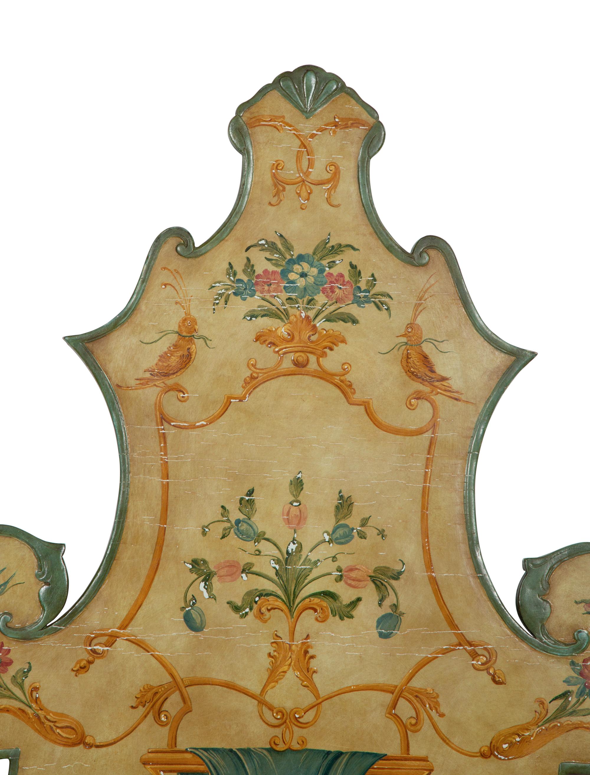 A Pair of Venetian Style Painted Headboards