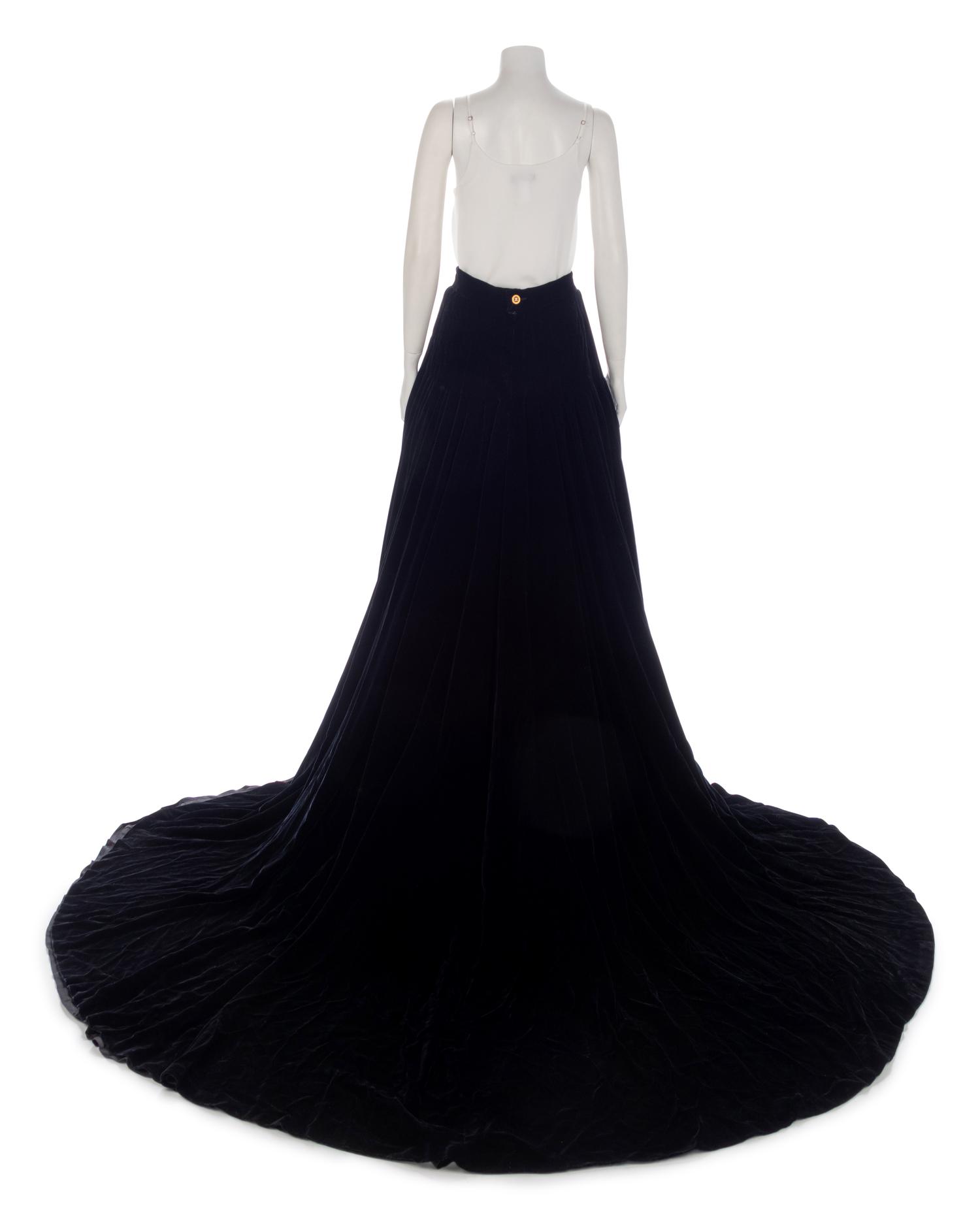 Chanel Black Velvet Skirt, 1993