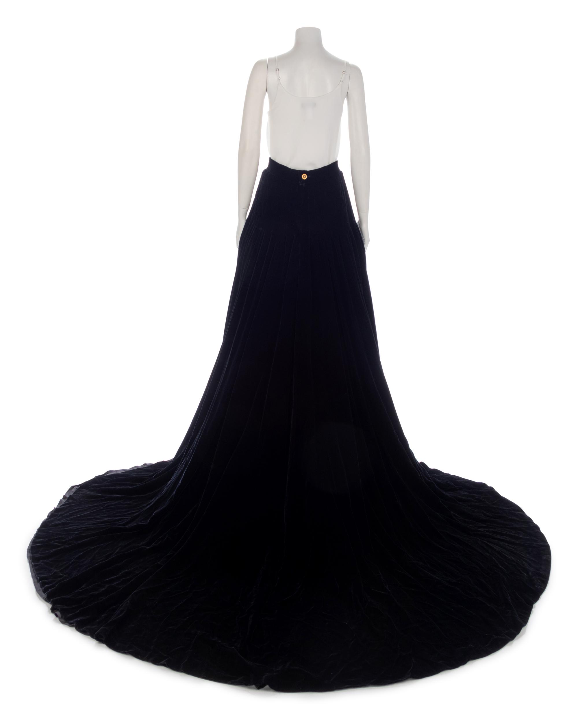 Chanel Black Velvet Skirt, 1993