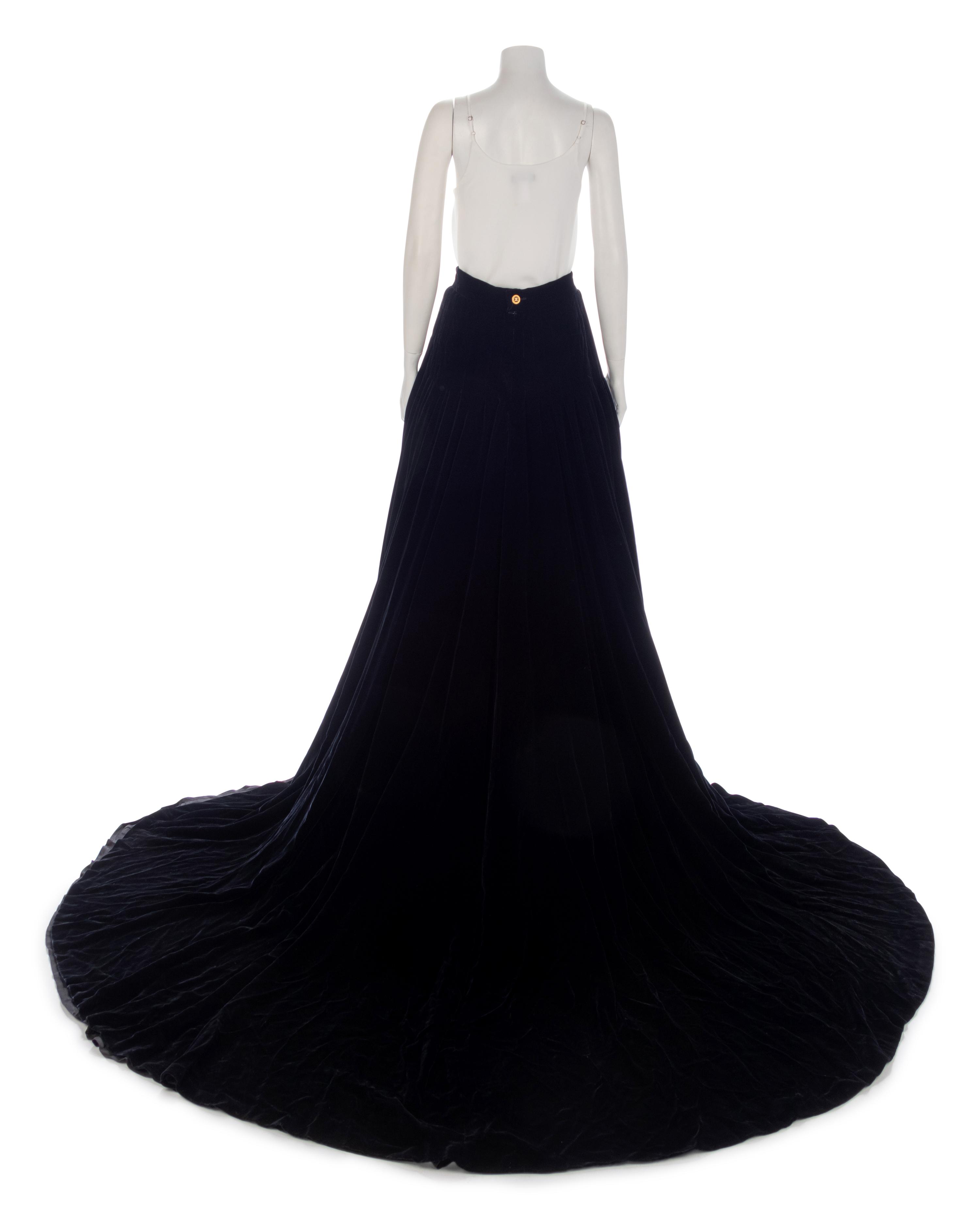 Chanel Black Velvet Skirt, 1993