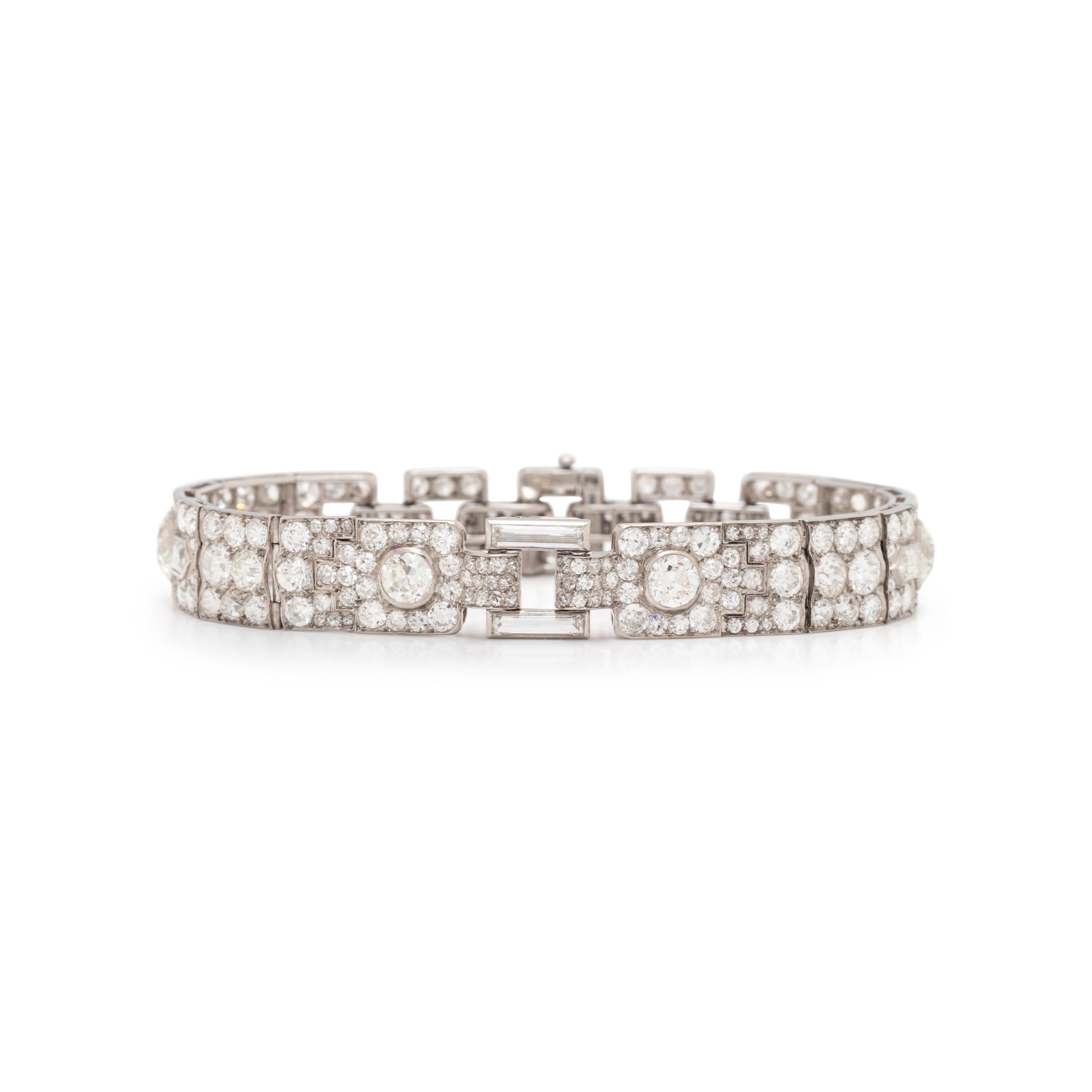 CARTIER, ART DECO, PLATINUM AND DIAMOND BRACELET