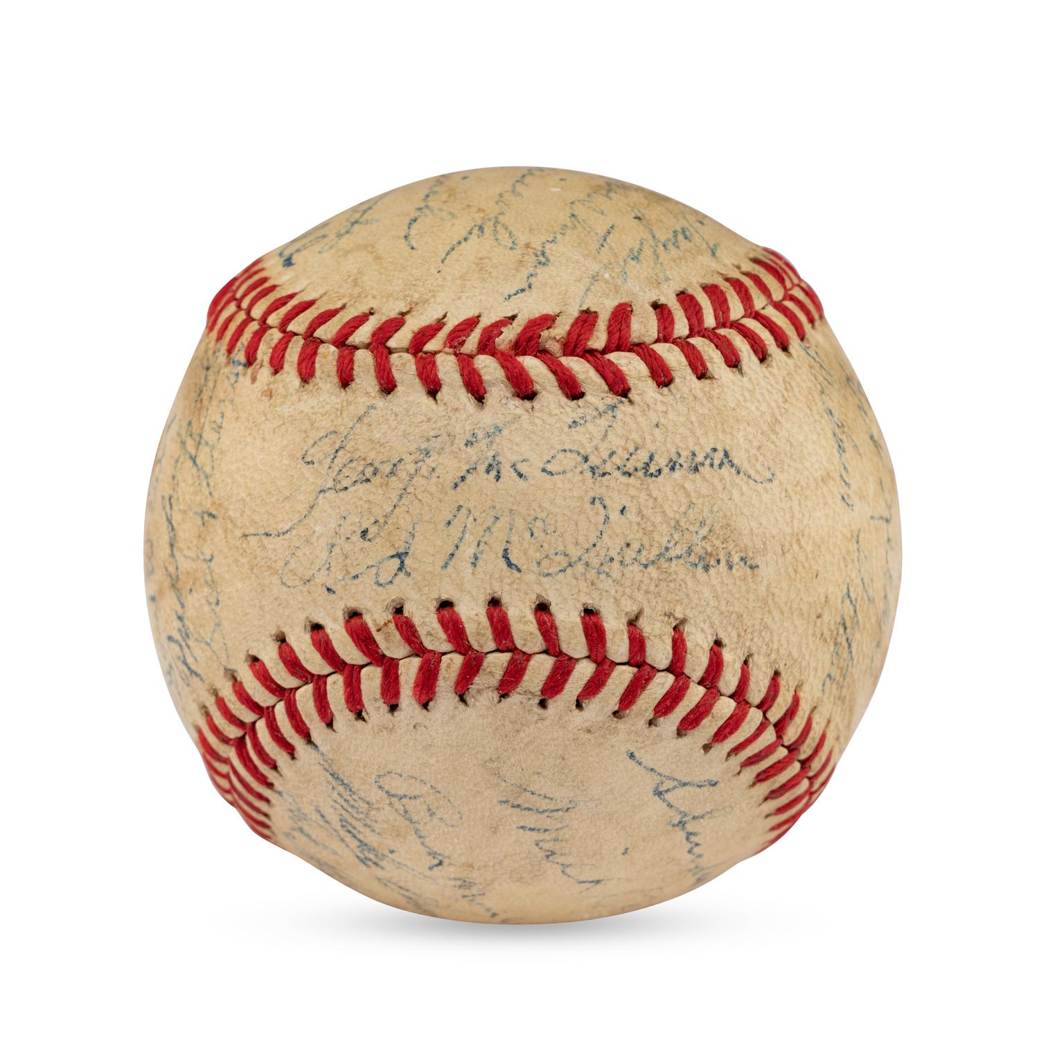 A 1943 St. Louis Browns Team Signed Autograph Baseball