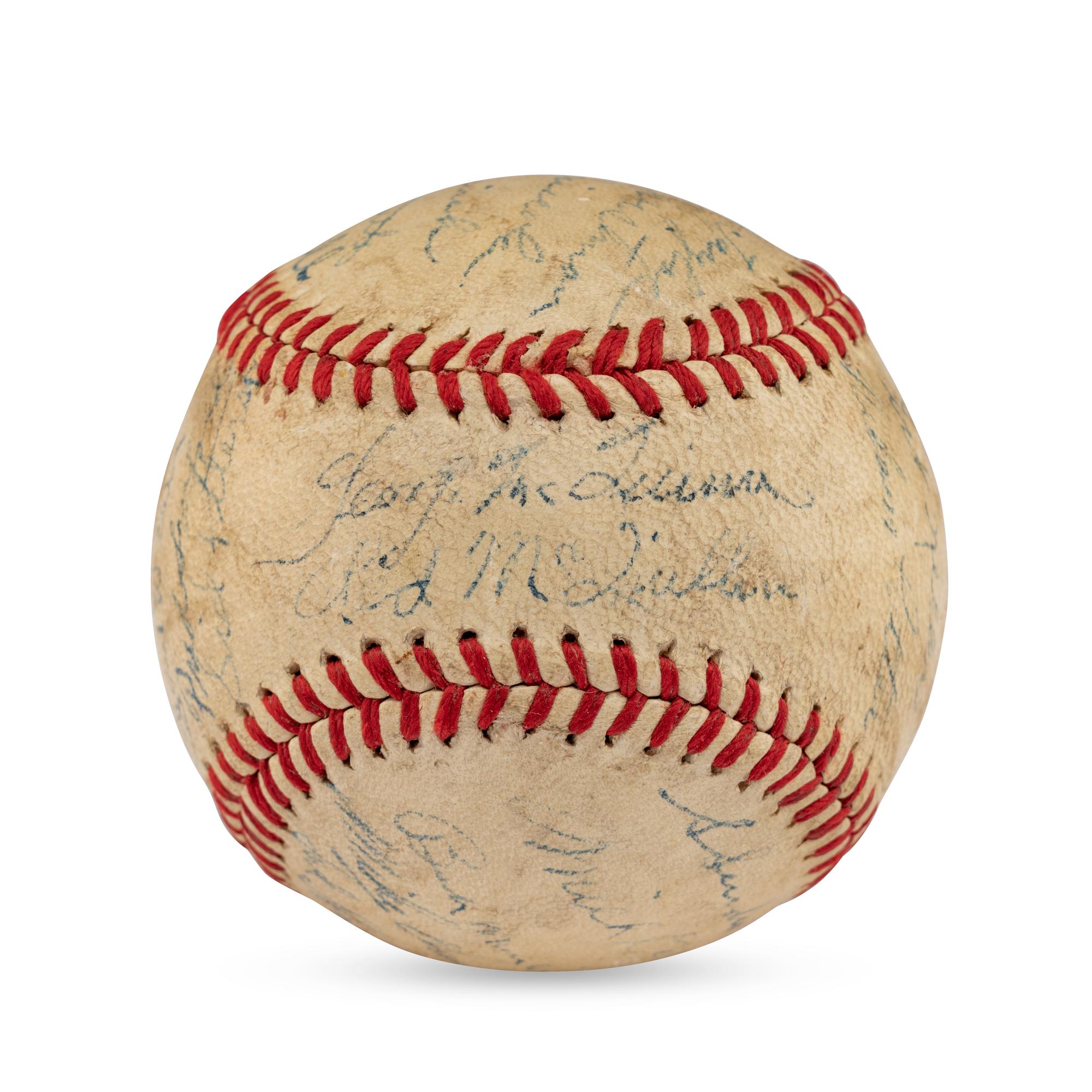 A 1943 St. Louis Browns Team Signed Autograph Baseball