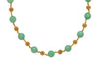 YELLOW GOLD AND JADE NECKLACE