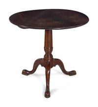 A George III Style Carved Mahogany Tilt-Top Tea Table