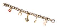 A Sterling Silver and 18 Karat Yellow Gold 'Oval Link' Charm Bracelet, David Yurman, 38.80 dwts.