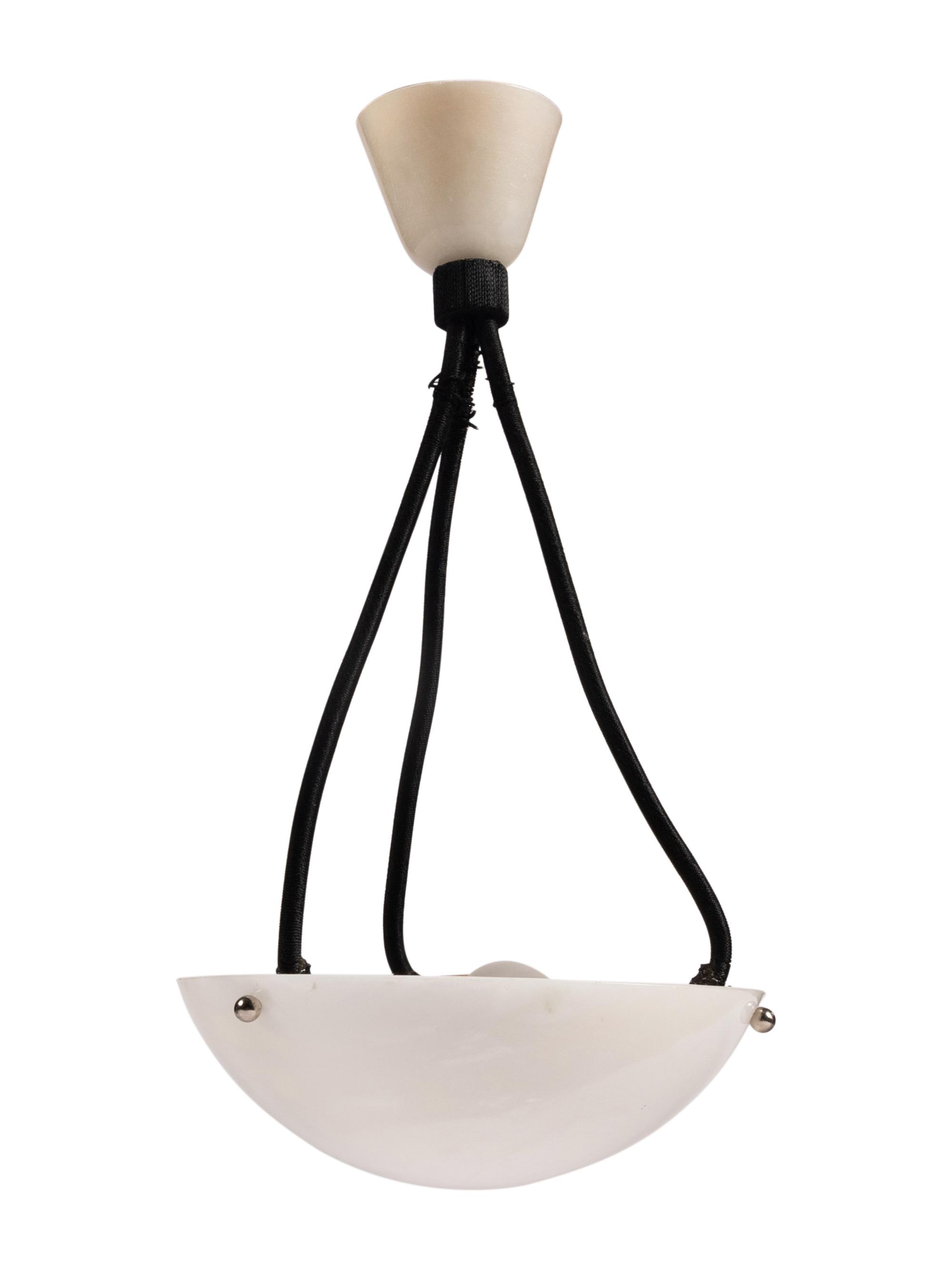 A Pair of Contemporary Alabaster Pendant Fixtures