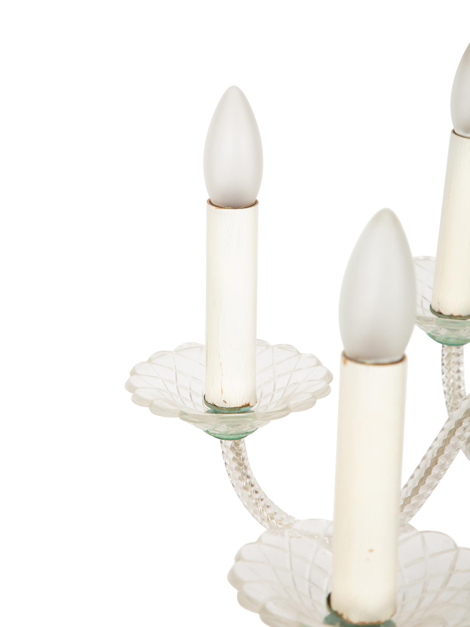 A Venetian Style Glass Six-Light Chandelier