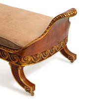 An Austrian Neoclassical Style Painted and Parcel Gilt Chaise Longue