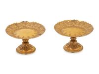 A Pair of English Gilt Bronze Compotes