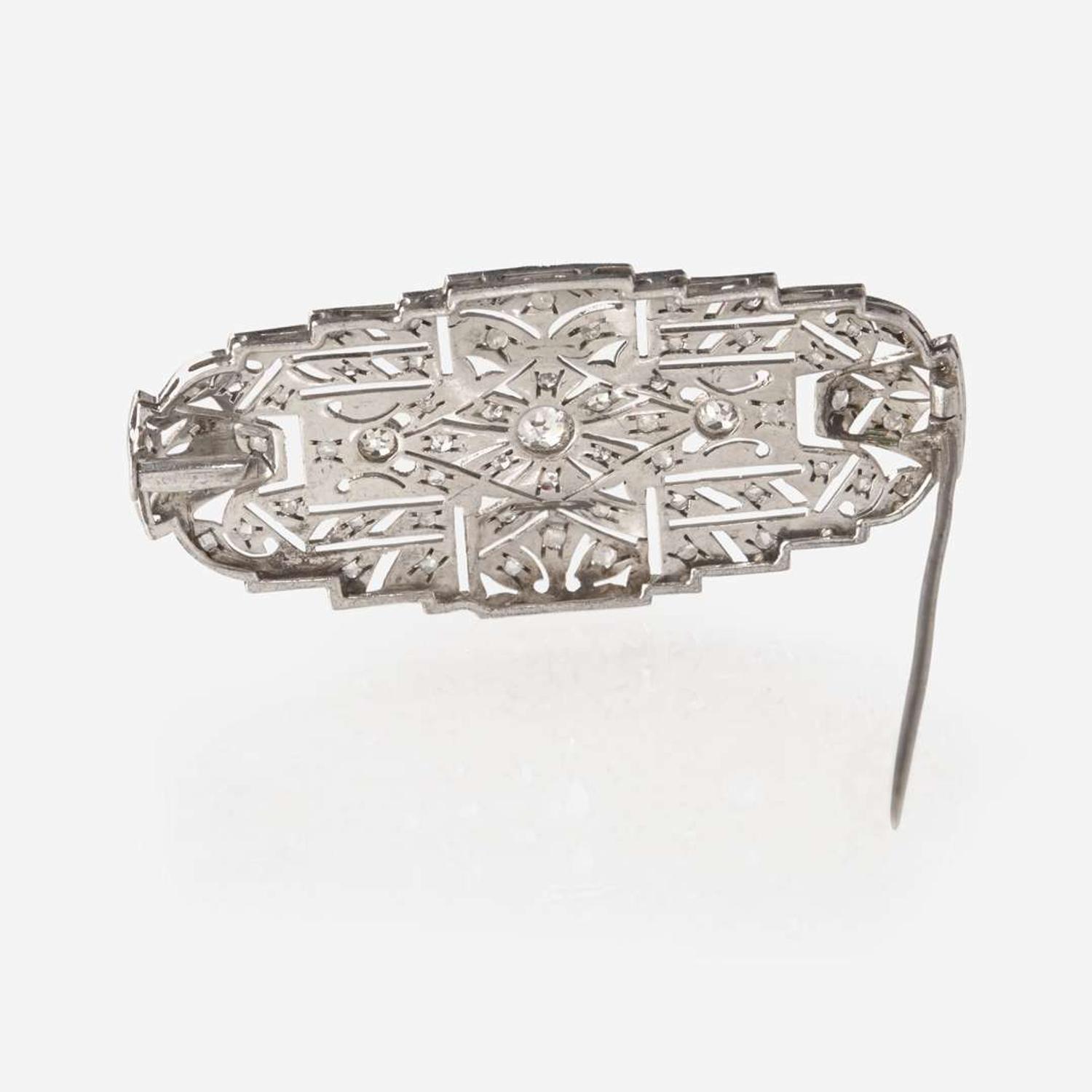 An Art Deco Platinum and Diamond Brooch