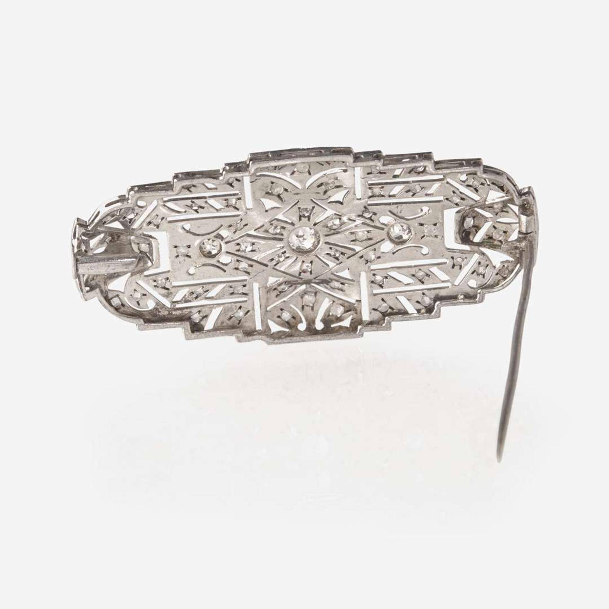 An Art Deco Platinum and Diamond Brooch
